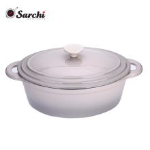 Oval shape big Enamel cast iron soup pot